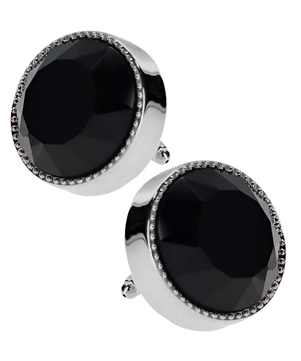 Vittorio Vico Large Colorful Tricep Colorstone Cufflinks: CL16XX Series - Black and Silver - Cufflinks - Vittorio Vico