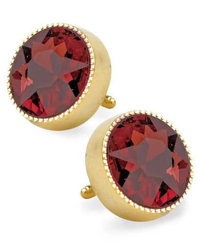 Vittorio Vico Large Colorful Tricep Colorstone Cufflinks: CL16XX Series - Burgundy and Gold - Cufflinks - Vittorio Vico