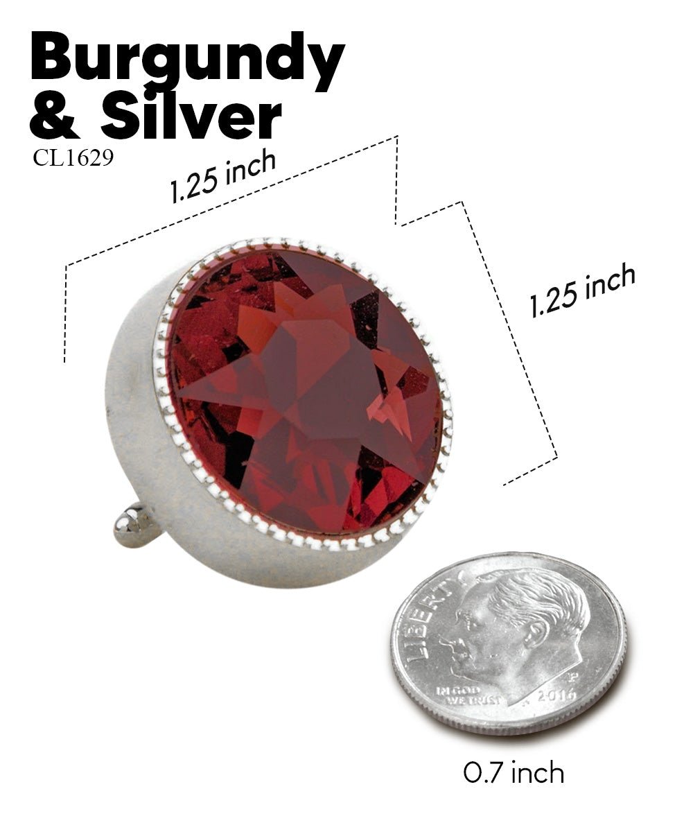 Vittorio Vico Large Colorful Tricep Colorstone Cufflinks: CL16XX Series - Burgundy and Silver - Cufflinks - Vittorio Vico