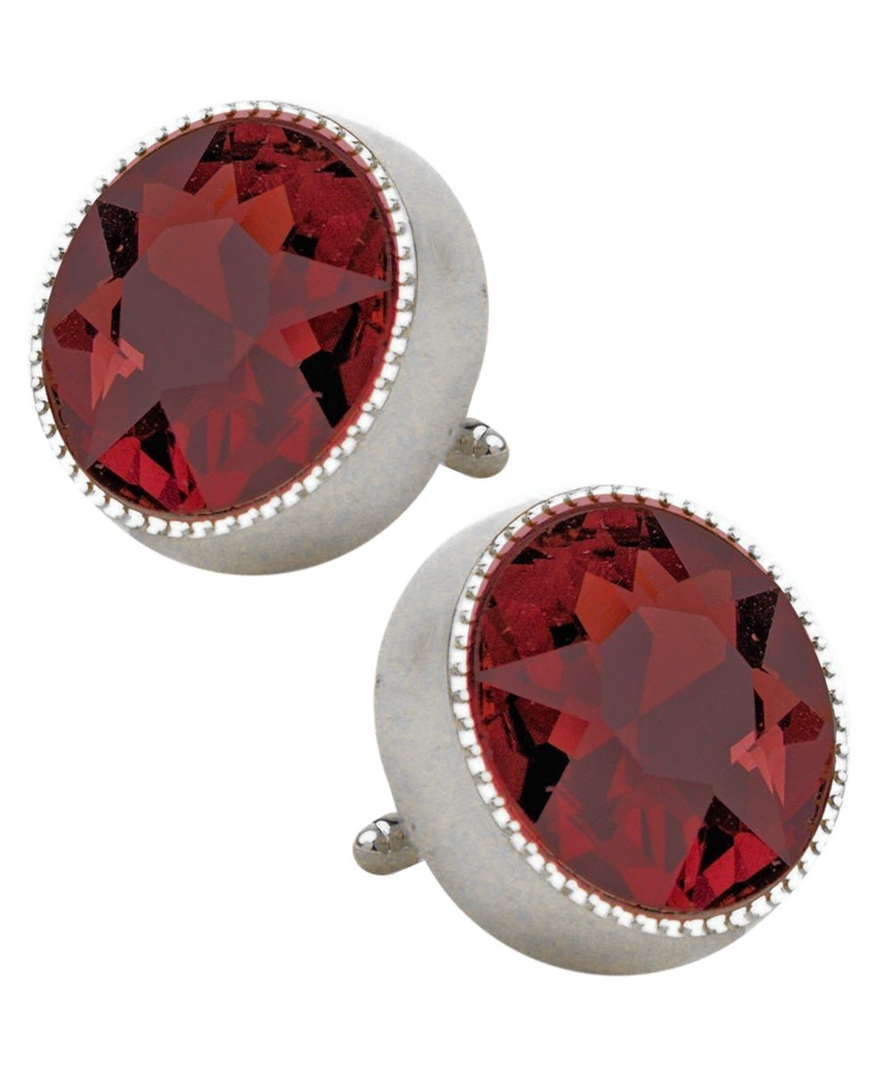 Vittorio Vico Large Colorful Tricep Colorstone Cufflinks: CL16XX Series - Burgundy and Silver - Cufflinks - Vittorio Vico