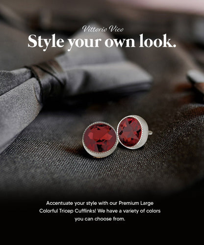 Vittorio Vico Large Colorful Tricep Colorstone Cufflinks: CL16XX Series - Black and Gold - Cufflinks - Vittorio Vico