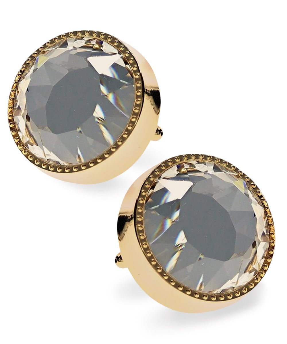 Vittorio Vico Large Colorful Tricep Colorstone Cufflinks: CL16XX Series - Clear and Gold - Cufflinks - Vittorio Vico