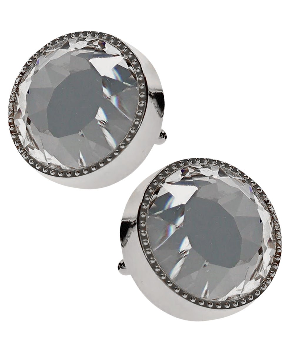 Vittorio Vico Large Colorful Tricep Colorstone Cufflinks: CL16XX Series - Clear and Silver - Cufflinks - Vittorio Vico