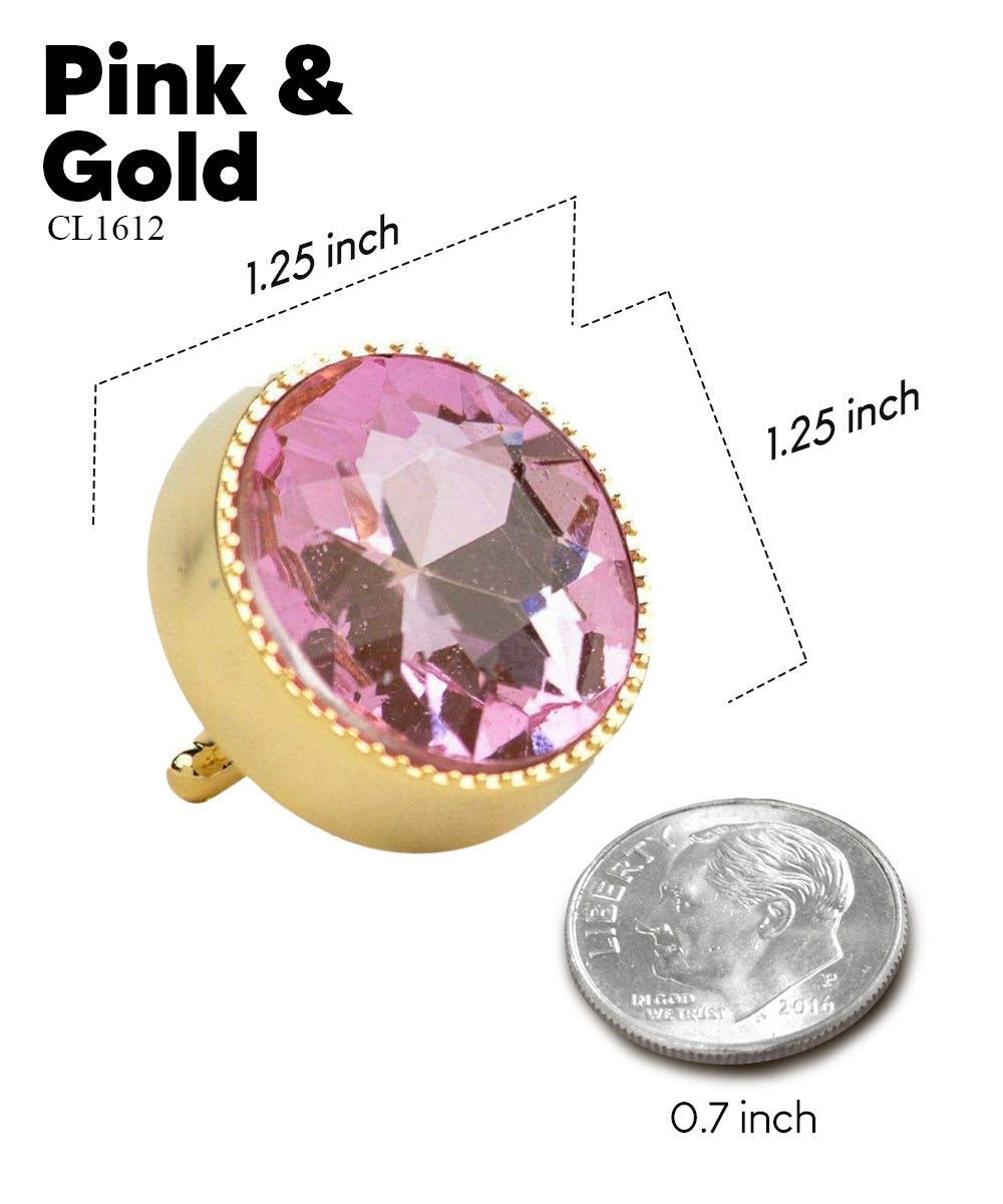 Vittorio Vico Large Colorful Tricep Colorstone Cufflinks: CL16XX Series - Pink and Gold - Cufflinks - Vittorio Vico