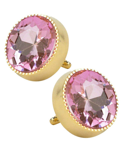Vittorio Vico Large Colorful Tricep Colorstone Cufflinks: CL16XX Series - Pink and Gold - Cufflinks - Vittorio Vico