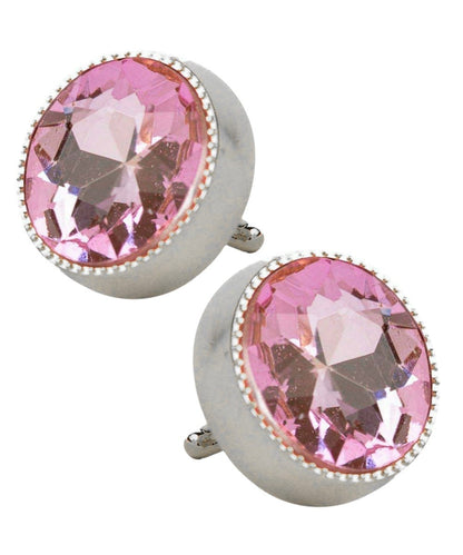 Vittorio Vico Large Colorful Tricep Colorstone Cufflinks: CL16XX Series - Pink and Silver - Cufflinks - Vittorio Vico