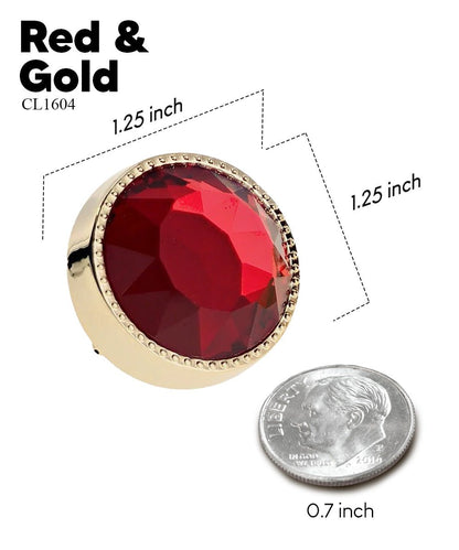 Vittorio Vico Large Colorful Tricep Colorstone Cufflinks: CL16XX Series - Red and Gold - Cufflinks - Vittorio Vico