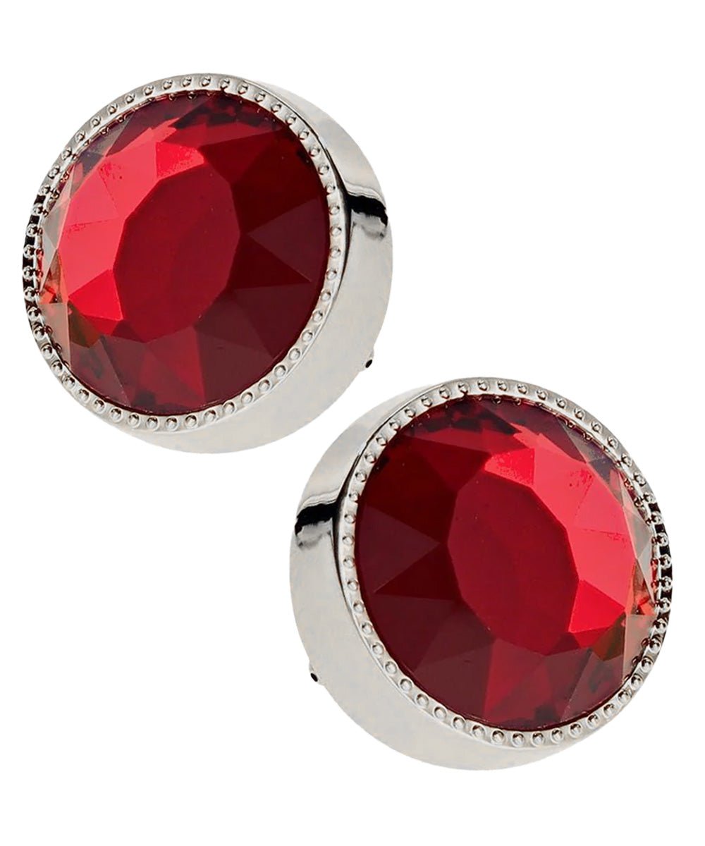Vittorio Vico Large Colorful Tricep Colorstone Cufflinks: CL16XX Series - Red and Silver - Cufflinks - Vittorio Vico