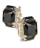 Vittorio Vico Large Rectangular Diamond Flanked Colorstone Crystal Cufflinks: CL 74XX Series - Black and Gold - Cufflinks - Vittorio Vico