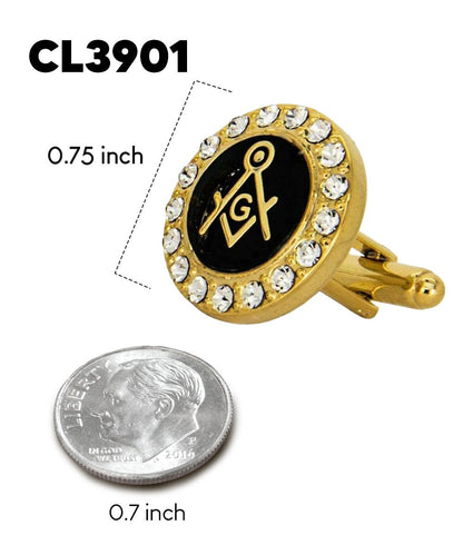 Vittorio Vico Masonic Themed Cufflinks: CL39XX Series - Bling and Gold - Cufflinks - Vittorio Vico