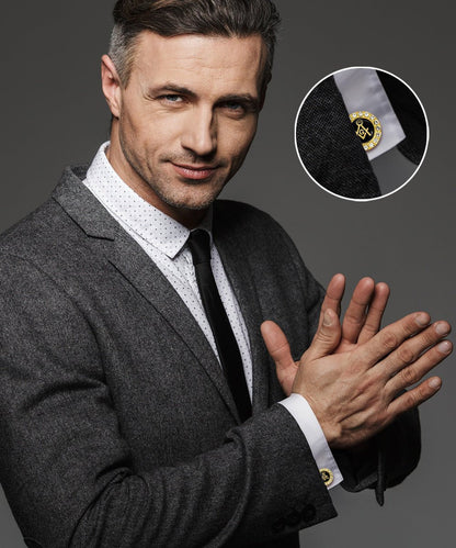 Vittorio Vico Masonic Themed Cufflinks: CL39XX Series - Bling and Gold - Cufflinks - Vittorio Vico
