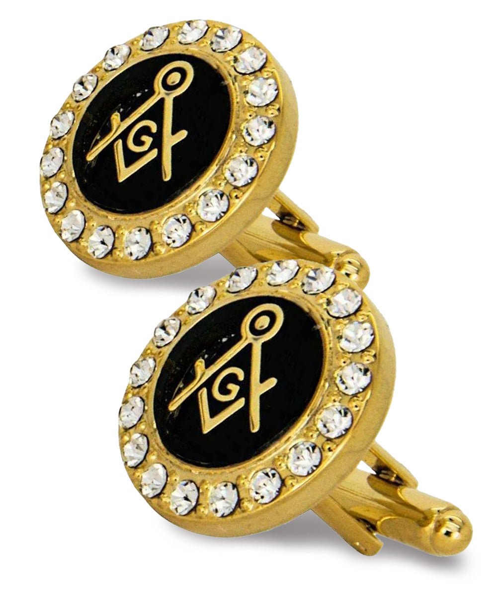 Vittorio Vico Masonic Themed Cufflinks: CL39XX Series - Bling and Gold - Cufflinks - Vittorio Vico