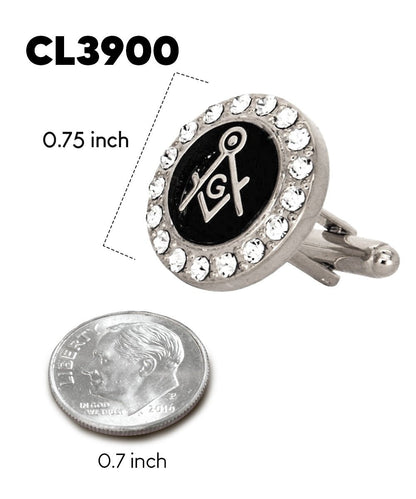 Vittorio Vico Masonic Themed Cufflinks: CL39XX Series - Bling and Silver - Cufflinks - Vittorio Vico