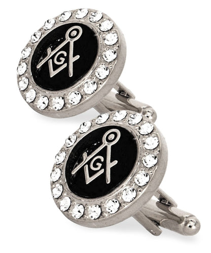 Vittorio Vico Masonic Themed Cufflinks: CL39XX Series - Bling and Silver - Cufflinks - Vittorio Vico