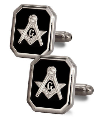 Vittorio Vico Masonic Themed Cufflinks: CL39XX Series - Onyx and Silver - Cufflinks - Vittorio Vico