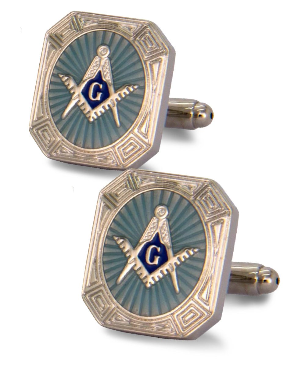 Vittorio Vico Masonic Themed Cufflinks: CL39XX Series - Rectangular and Silver - Cufflinks - Vittorio Vico