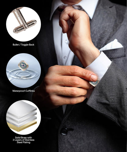 Vittorio Vico Masonic Themed Cufflinks: CL39XX Series - Rectangular and Gold - Cufflinks - Vittorio Vico