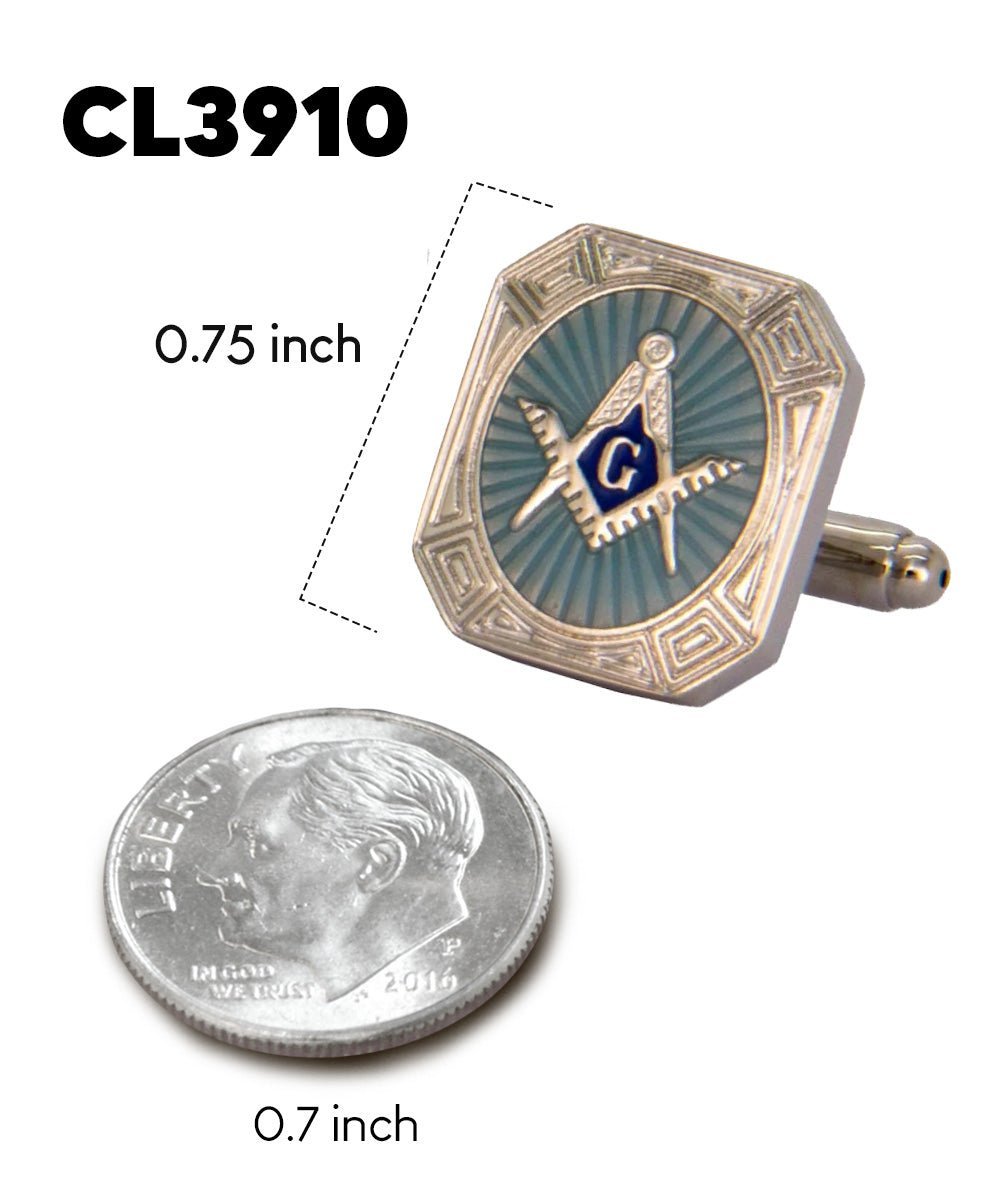 Vittorio Vico Masonic Themed Cufflinks: CL39XX Series - Rectangular and Gold - Cufflinks - Vittorio Vico