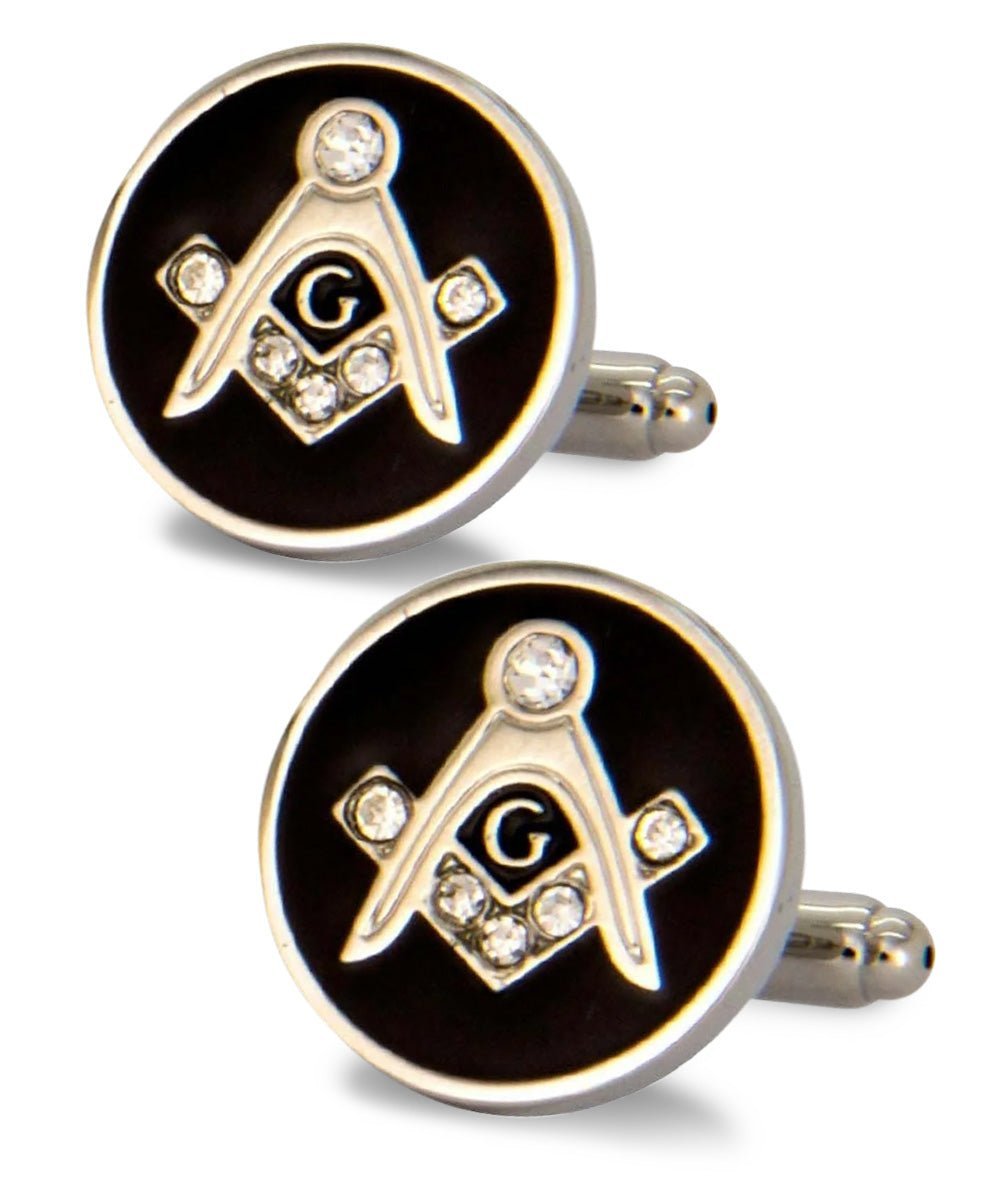 Vittorio Vico Masonic Themed Cufflinks: CL39XX Series - Round Studded and Silver - Cufflinks - Vittorio Vico