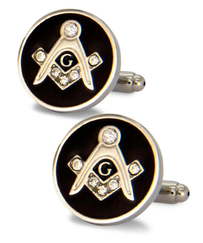 Vittorio Vico Masonic Themed Cufflinks: CL39XX Series - Round Studded and Silver - Cufflinks - Vittorio Vico
