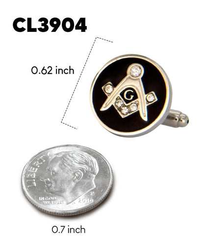 Vittorio Vico Masonic Themed Cufflinks: CL39XX Series - Round Studded and Silver - Cufflinks - Vittorio Vico