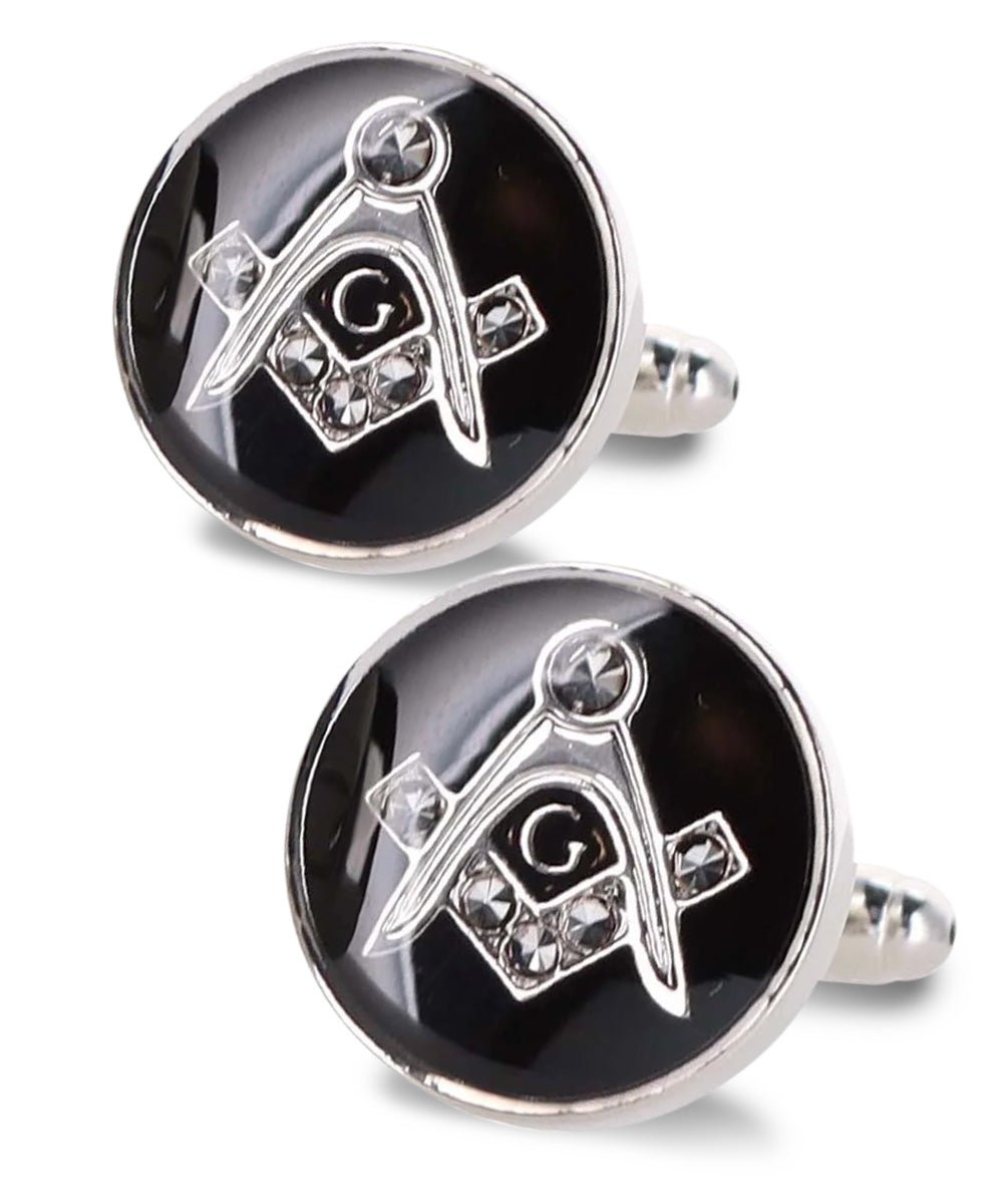 Vittorio Vico Masonic Themed Cufflinks: CL39XX Series - Shiny Round and Silver - Cufflinks - Vittorio Vico