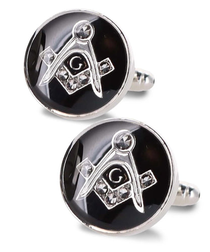 Vittorio Vico Masonic Themed Cufflinks: CL39XX Series - Shiny Round and Silver - Cufflinks - Vittorio Vico