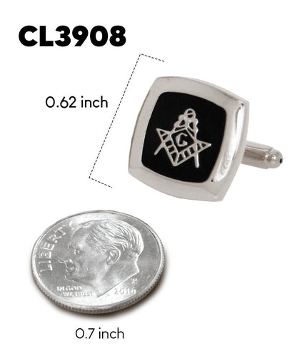 Vittorio Vico Masonic Themed Cufflinks: CL39XX Series - Square and Silver - Cufflinks - Vittorio Vico
