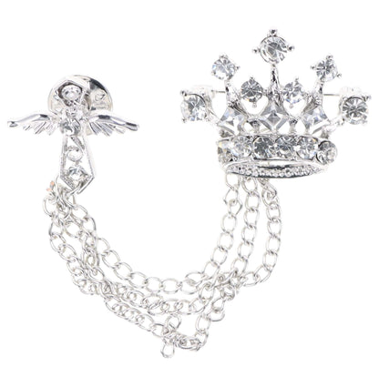 Vittorio Vico Men's Design Brooch in Gift Box - Silver Crown - Brooche - Vittorio Vico