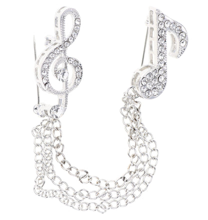 Vittorio Vico Men's Design Brooch in Gift Box - Silver Musical Note - Brooche - Vittorio Vico