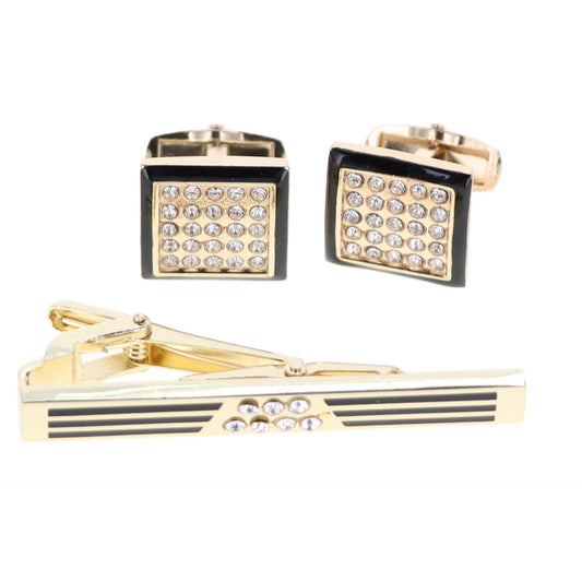 Vittorio Vico Men's Enamel Cufflink & Tie Bar Set in Gift Box - CE-001 - Cufflink & Tiebar Set - Vittorio Vico