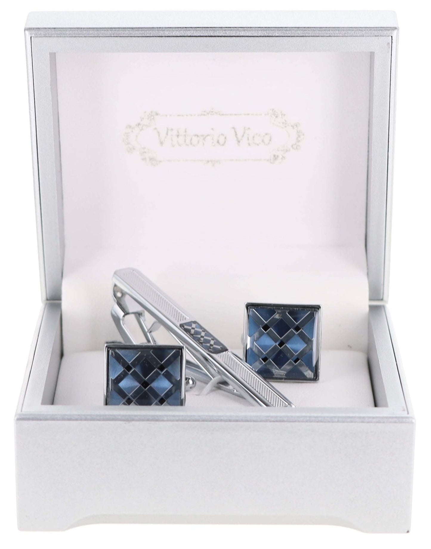Vittorio Vico Men's Enamel Cufflink & Tie Bar Set in Gift Box - CE-001 - Cufflink & Tiebar Set - Vittorio Vico