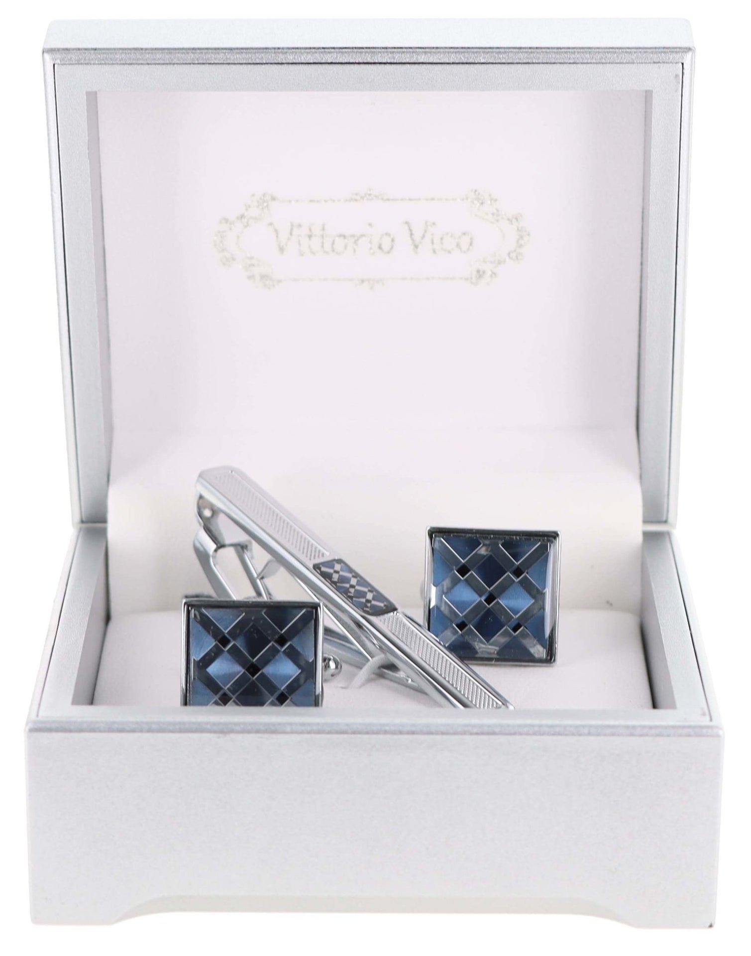 Vittorio Vico Men's Enamel Cufflink & Tie Bar Set in Gift Box - CE-001 - Cufflink & Tiebar Set - Vittorio Vico