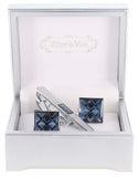 Vittorio Vico Men's Enamel Cufflink & Tie Bar Set in Gift Box - CE-001 - Cufflink & Tiebar Set - Vittorio Vico
