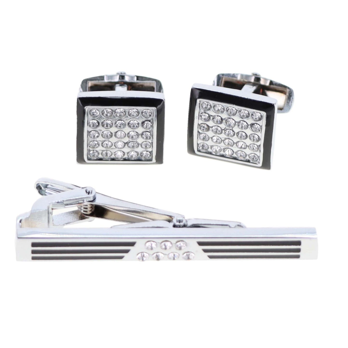 Vittorio Vico Men's Enamel Cufflink & Tie Bar Set in Gift Box - CE-002 - Cufflink & Tiebar Set - Vittorio Vico