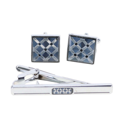 Vittorio Vico Men's Enamel Cufflink & Tie Bar Set in Gift Box - CE-004 - Cufflink & Tiebar Set - Vittorio Vico