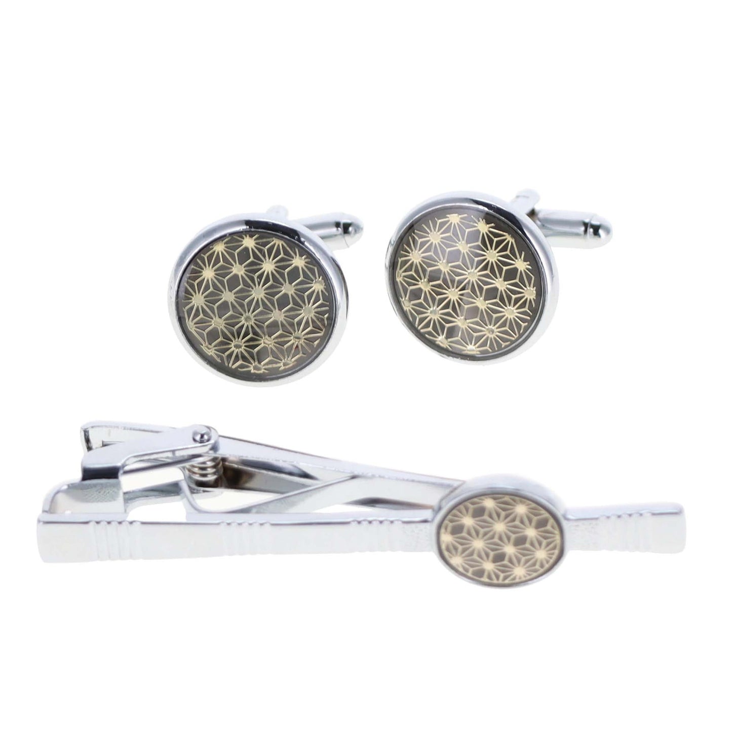 Vittorio Vico Men's Enamel Cufflink & Tie Bar Set in Gift Box - CE-006 - Cufflink & Tiebar Set - Vittorio Vico