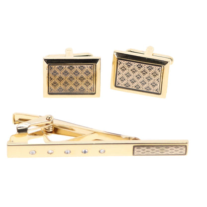 Vittorio Vico Men's Enamel Cufflink & Tie Bar Set in Gift Box - CE-007 - Cufflink & Tiebar Set - Vittorio Vico