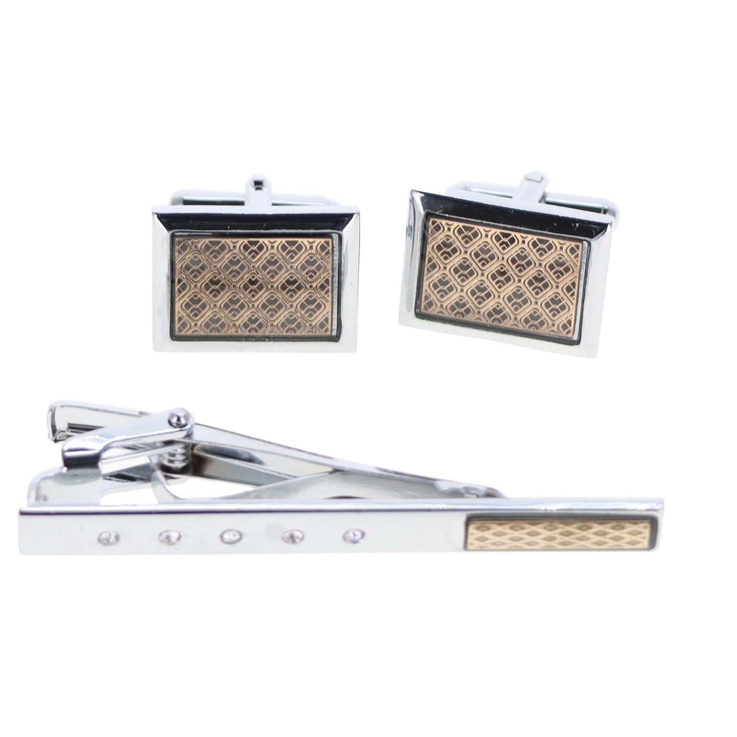 Vittorio Vico Men's Enamel Cufflink & Tie Bar Set in Gift Box - CE-008 - Cufflink & Tiebar Set - Vittorio Vico