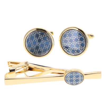 Vittorio Vico Men's Enamel Cufflink & Tie Bar Set in Gift Box - CE-011 - Cufflink & Tiebar Set - Vittorio Vico