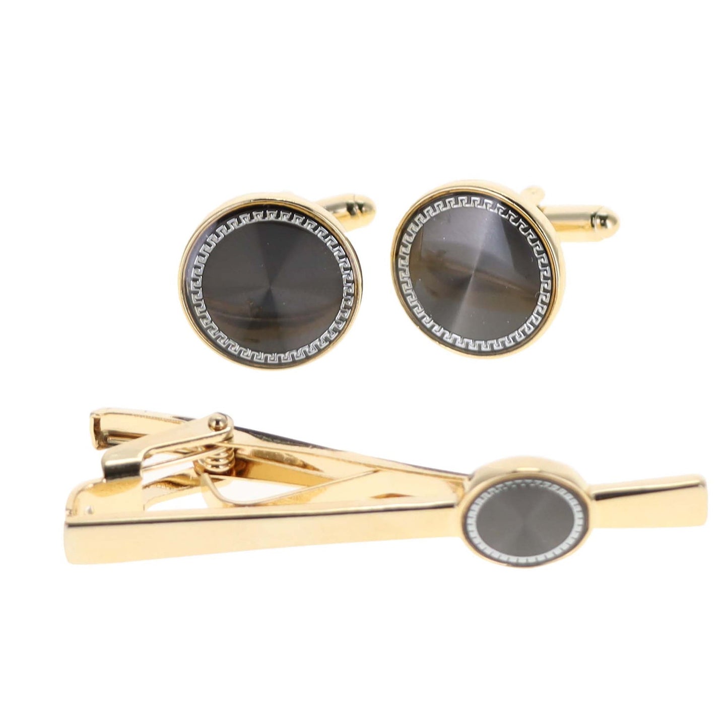 Vittorio Vico Men's Enamel Cufflink & Tie Bar Set in Gift Box - CE-013 - Cufflink & Tiebar Set - Vittorio Vico