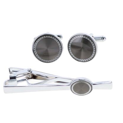 Vittorio Vico Men's Enamel Cufflink & Tie Bar Set in Gift Box - CE-014 - Cufflink & Tiebar Set - Vittorio Vico
