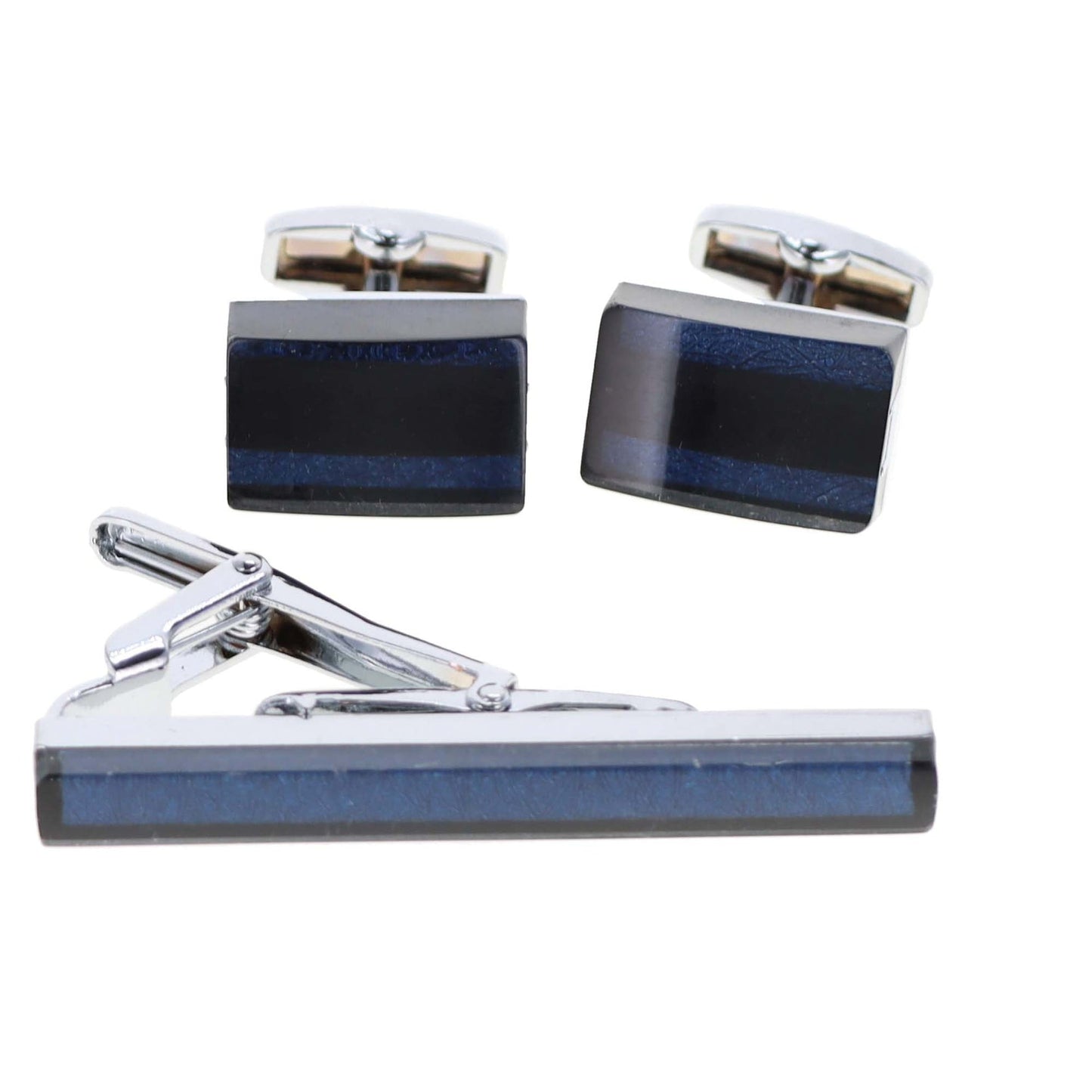 Vittorio Vico Men's Enamel Cufflink & Tie Bar Set in Gift Box - CE-018 - Cufflink & Tiebar Set - Vittorio Vico