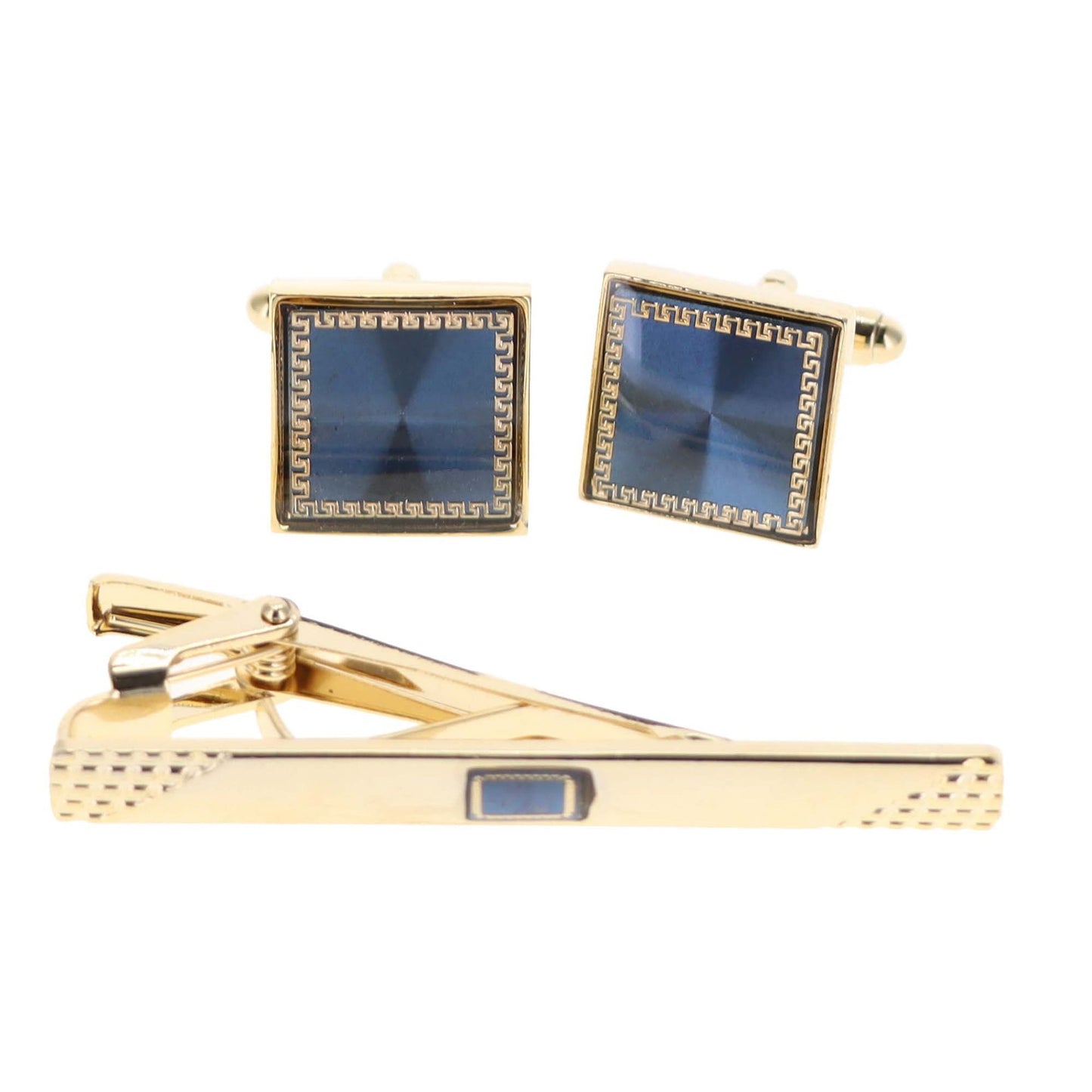 Vittorio Vico Men's Enamel Cufflink & Tie Bar Set in Gift Box - CE-019 - Cufflink & Tiebar Set - Vittorio Vico