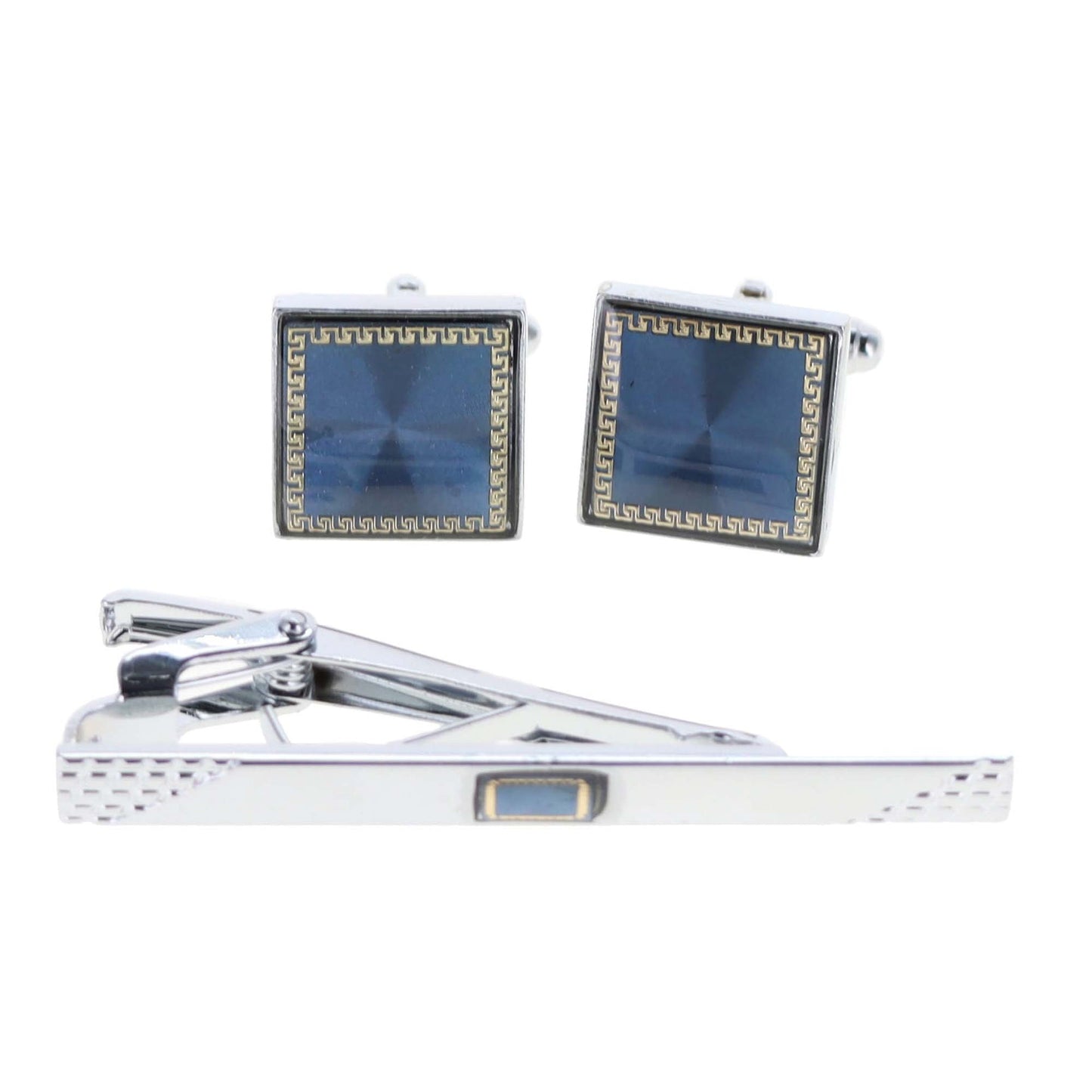 Vittorio Vico Men's Enamel Cufflink & Tie Bar Set in Gift Box - CE-020 - Cufflink & Tiebar Set - Vittorio Vico