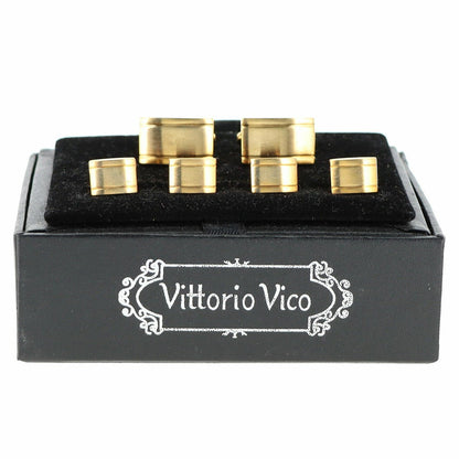 Vittorio Vico Men's Gold Cufflink & Stud Sets in Gift Box - Gold (FS-157) - Cufflink & Stud Sets - Vittorio Vico
