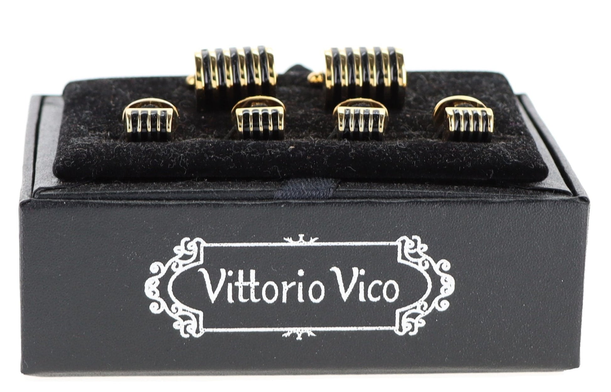 Vittorio Vico Men's Gold Cufflink & Stud Sets in Gift Box - Gold (FS-20) - Cufflink & Stud Sets - Vittorio Vico