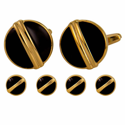 Vittorio Vico Men's Gold Cufflink & Stud Sets in Gift Box - Gold (FS-90) - Cufflink & Stud Sets - Vittorio Vico