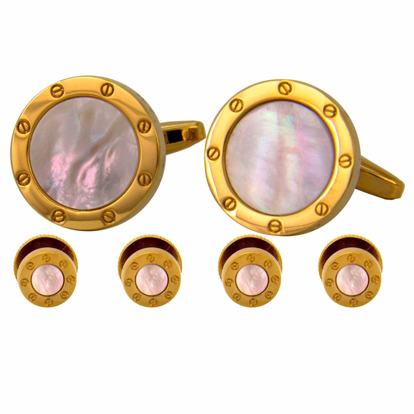 Vittorio Vico Men's Gold Cufflink & Stud Sets in Gift Box - Gold (FS-92) - Cufflink & Stud Sets - Vittorio Vico