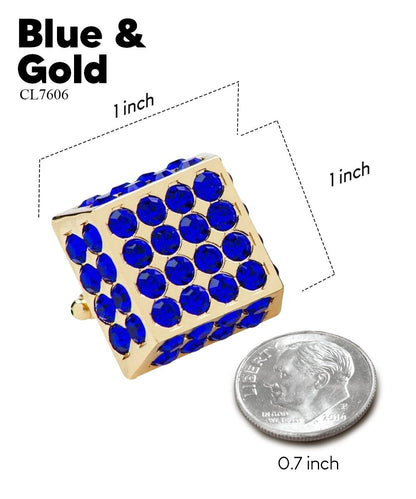 Vittorio Vico Men's Large Square Studded Colored Crystal Cufflinks: CL76XX Series - Red and Silver - Cufflinks - Vittorio Vico